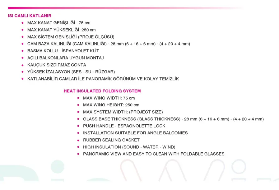 HEAT INSULATED FOLDING WINDOW SYSTEM