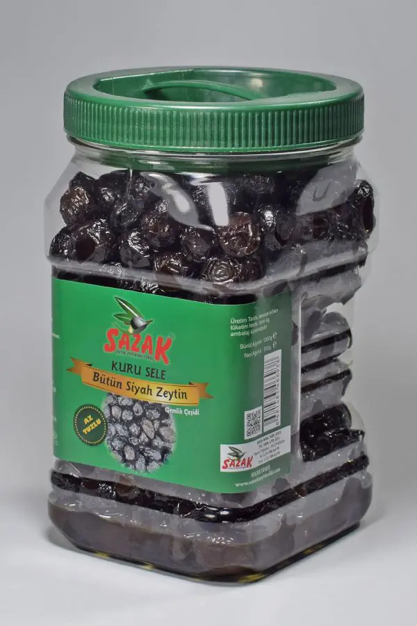 Aceituna negra baja en sal, tipo salina seca
