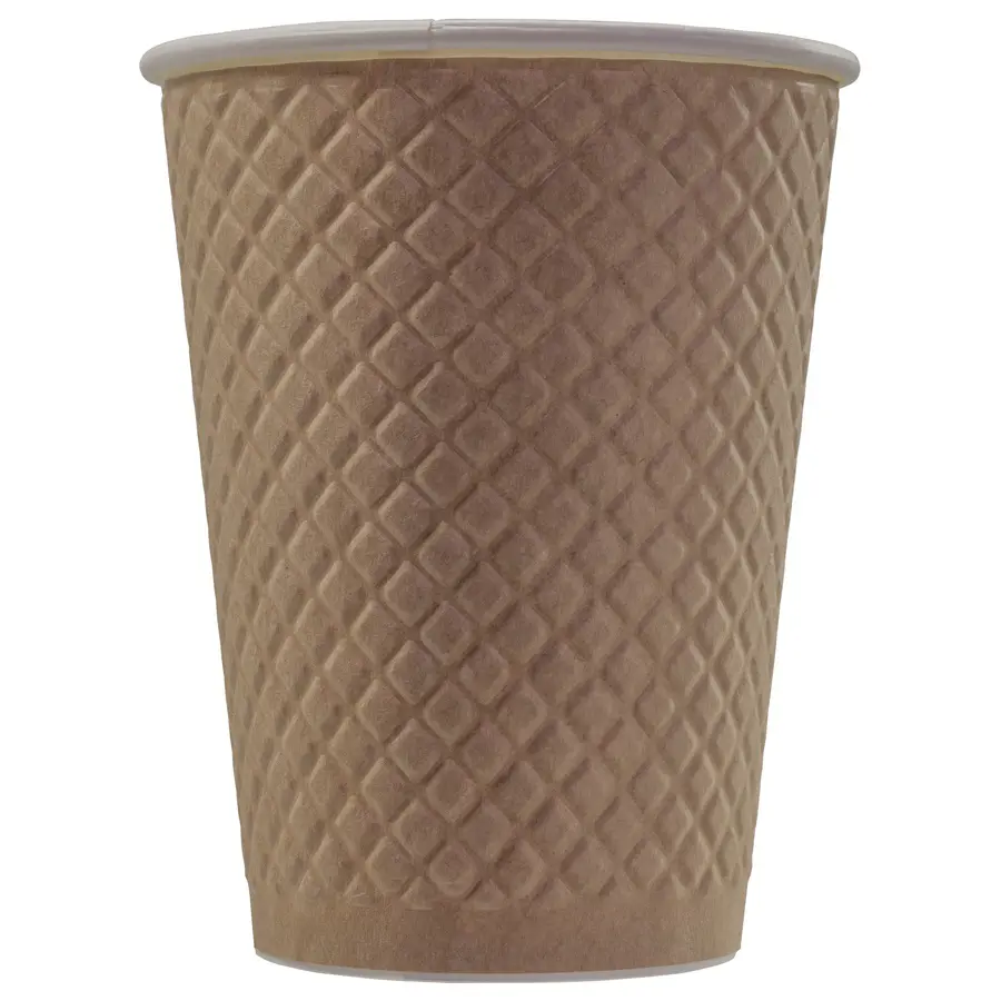 Disposable embossed double wall paper cup